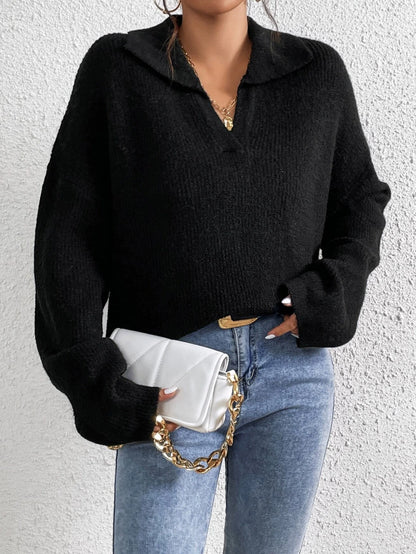 JULIA | Long sleeve knitted polo