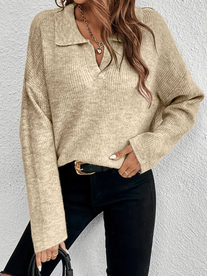 JULIA | Long sleeve knitted polo