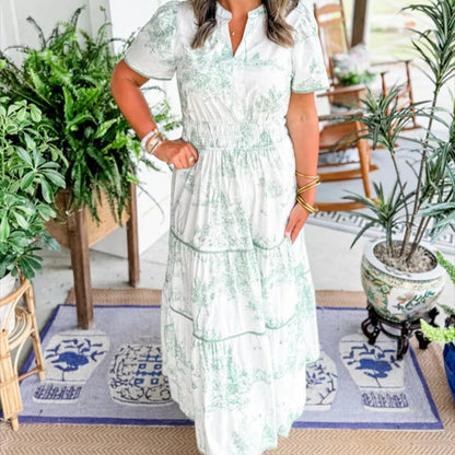 AMANDA | Women´s short sleeved dress with print