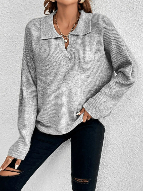 JULIA | Long sleeve knitted polo