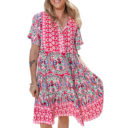 SARAH | Women´s mid lenght dress with beautiful print