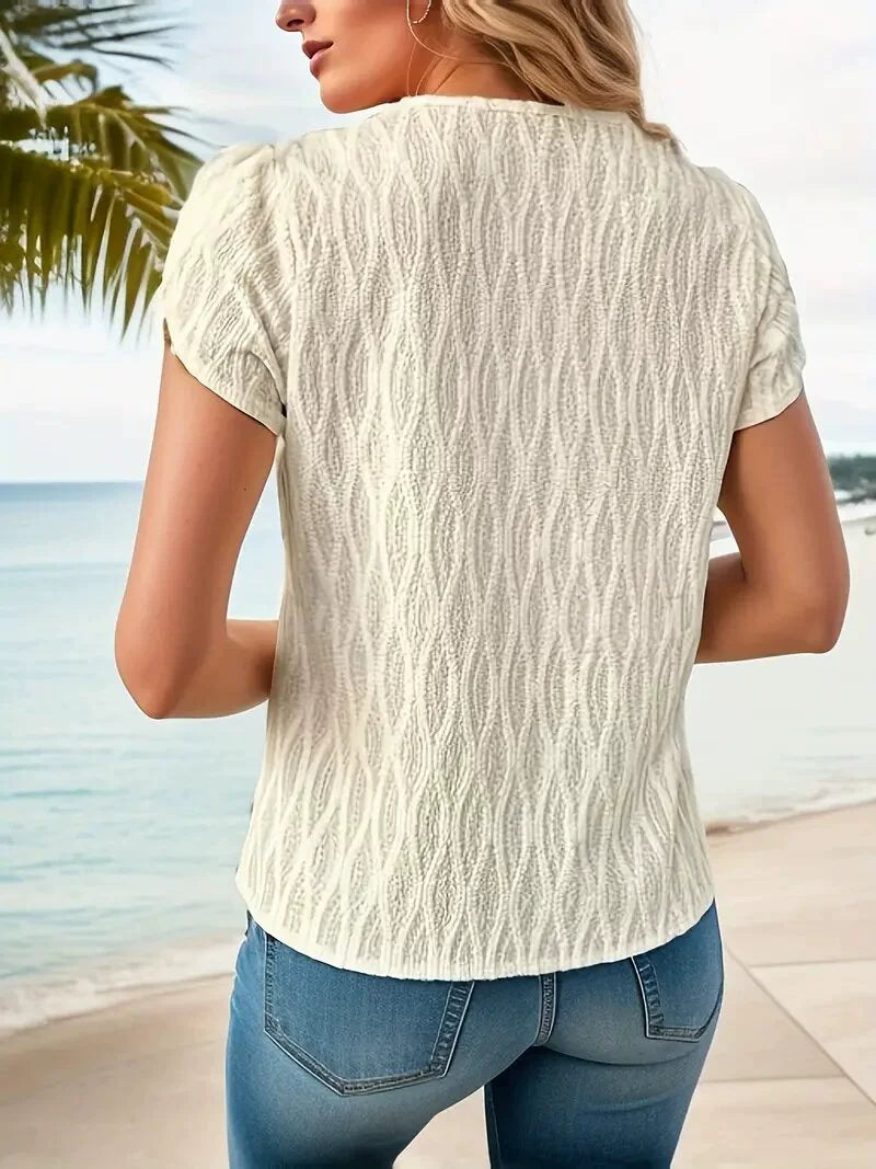 LAUREN | Women´s knitted t-shirt with buttons