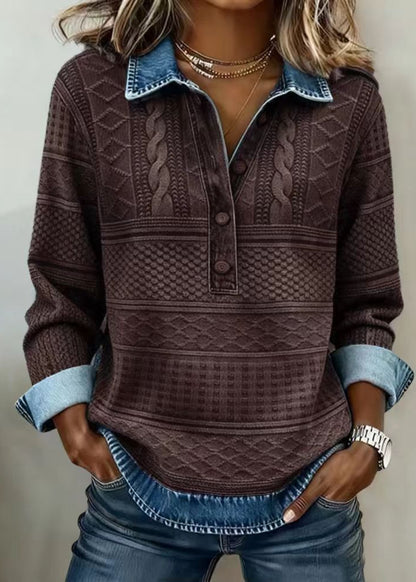 NANCY | Denim detailed sweatshirt