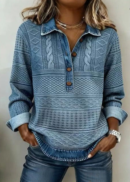 NANCY | Denim detailed sweatshirt